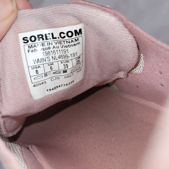 Sorel size 8 KINETIC RNEGD FLOAT Sneakers CHALK / ERASER PINK - Picture 9 of 9